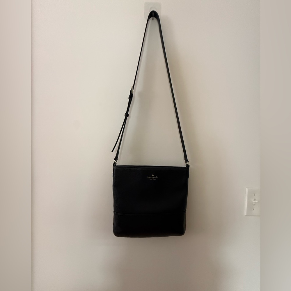 Kate Spade- Black leather crossbody bag